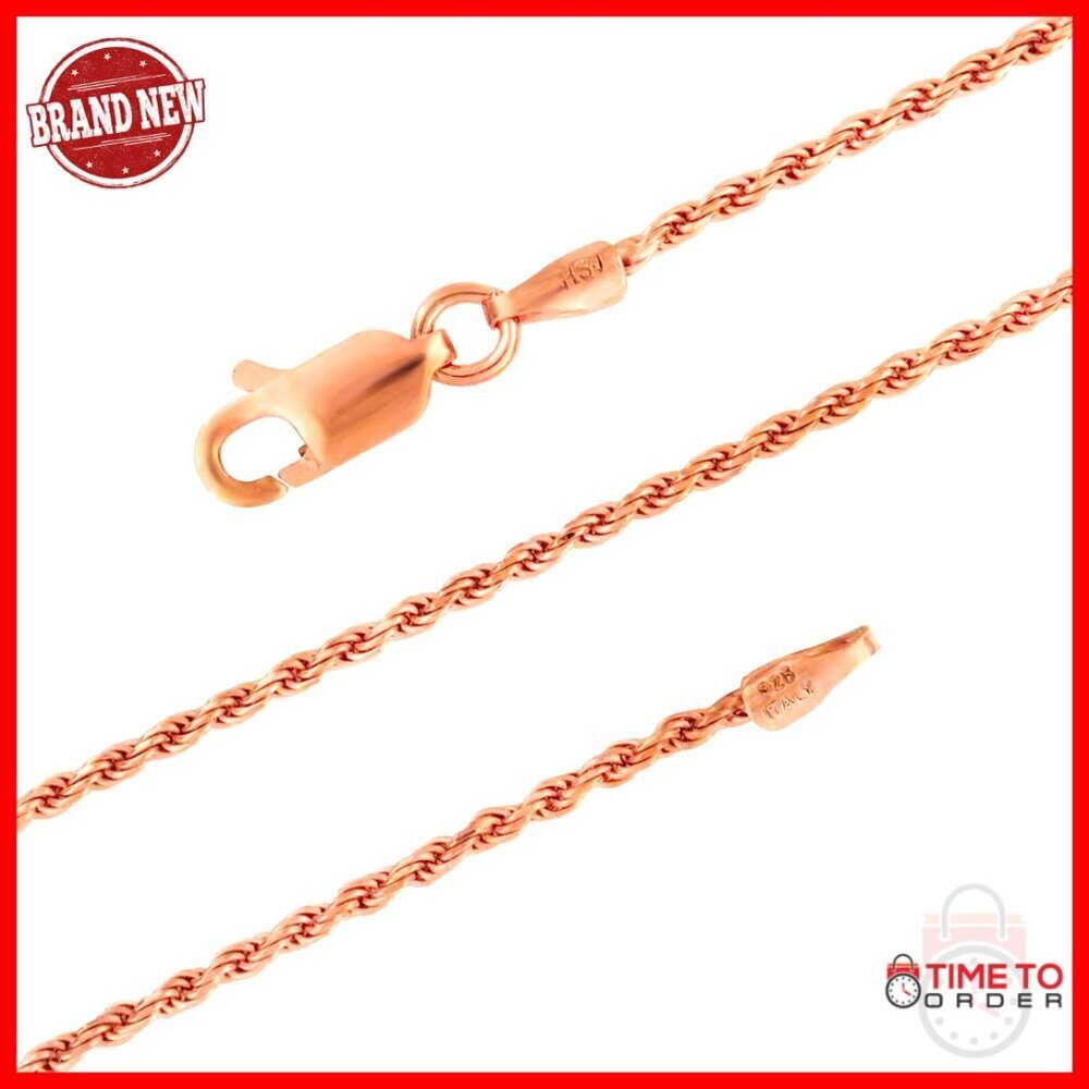 20 Inch Sterling Silver Rope Chain Necklace Lobster Clasp